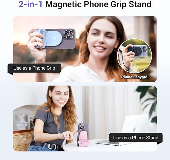 Magnetic smartphone handle grip